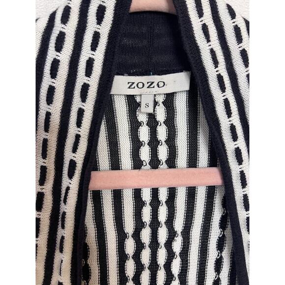 ZOZO Cardigan Sweater White Navy Size SM Preppy Chic - Picture 4 of 5